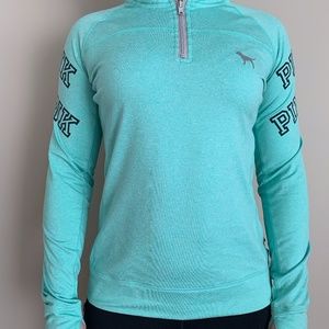 Green PINK Athletic Half Zip Sweater - Size Sm